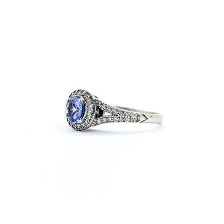 Ring .25ctw Round Diamonds .45ct Tanzanite 14kw sz6.5 8.5mm 124060221