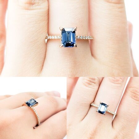 Ring .40ctw Round Diamonds 1.48ct Sapphire 18kr sz7.5 1.6mm 124060188