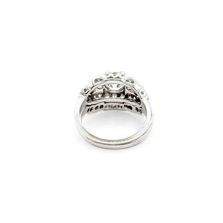 Ring Set Mid Century 1.00ct Transitional Cut Diamond .60ctw Diamonds Platinum sz5 224060752