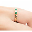 Ring Shared Prong .22ctw Round Diamonds .27ctw Emeralds 14ky sz7.5 124060241