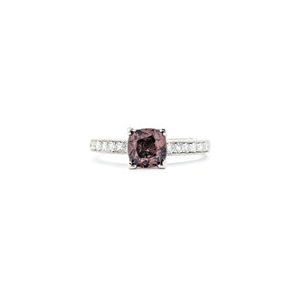 Ring .20ctw Round Diamonds 1.40ctw Color-Change Garnet 14kw sz8 124040185