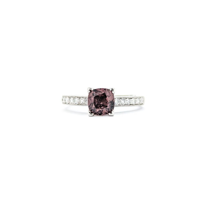 Ring .20ctw Round Diamonds 1.40ctw Color-Change Garnet 14kw sz8 124040185