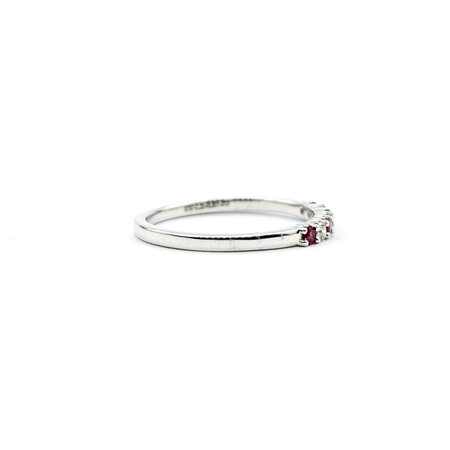 Ring Shared Prong .10ctw Round Diamonds .14ctw Rubies 14kw sz7.5 124060240