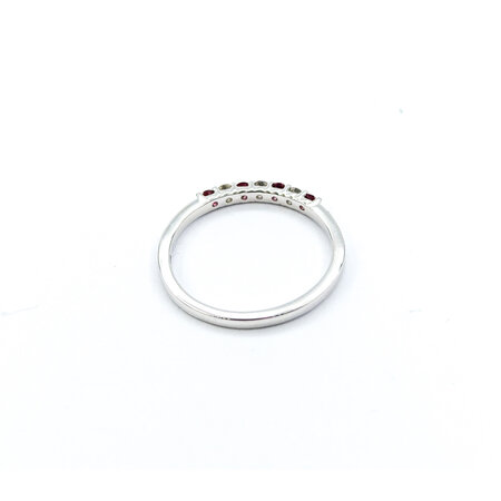 Ring Shared Prong .10ctw Round Diamonds .14ctw Rubies 14kw sz7.5 124060240