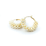  Earrings Hoops 3-3.5mm Pearl 30mm 14ky 224074153