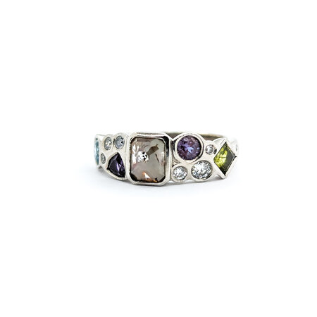 Ring Multi Stone 1.25ctw Multi Diamonds Peridot/Amethyst/Lab Alexandrite Palladium sz6 224070151