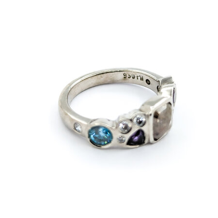 Ring Multi Stone 1.25ctw Multi Diamonds Peridot/Amethyst/Lab Alexandrite Palladium sz6 224070151