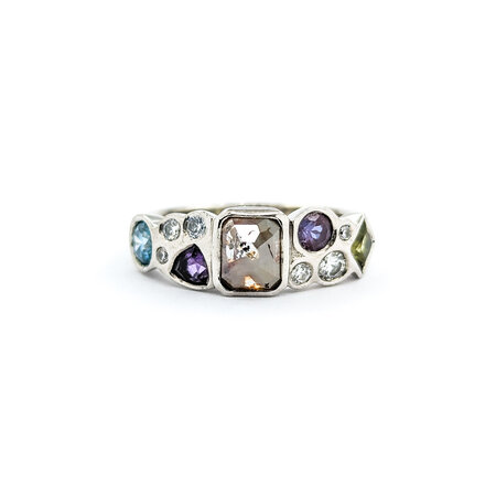 Ring Multi Stone 1.25ctw Multi Diamonds Peridot/Amethyst/Lab Alexandrite Palladium sz6 224070151