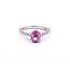 Ring .30ctw Round Diamonds 1.05ct Pink Sapphire 950PD sz5.5 2mm 124060193