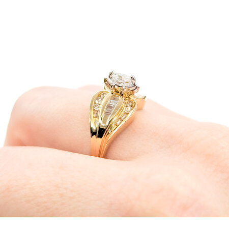 Ring .60ctw Round, Baguette & Marquise Diamonds 14ky sz7 124060009