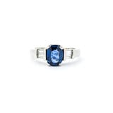  Ring Channel Set .35ctw Baguettes Diamonds 1.68ct Sapphire 950pt sz7 8mm 124060172