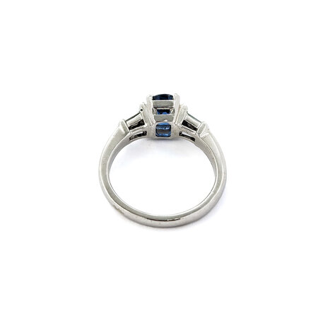 Ring Channel Set .35ctw Baguettes Diamonds 1.68ct Sapphire 950pt sz7 8mm 124060172