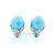 Earrings .33ctw Rose Cut Diamonds Omega Back Clip Convertible 10mm Turquoise 22.5x16mm 18kw 224074151