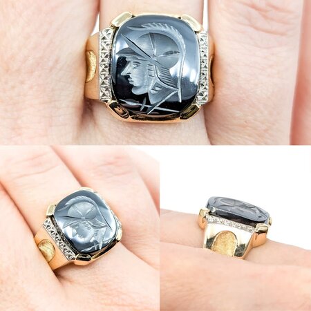 Ring Carved Hematite 10ky sz11 224060213