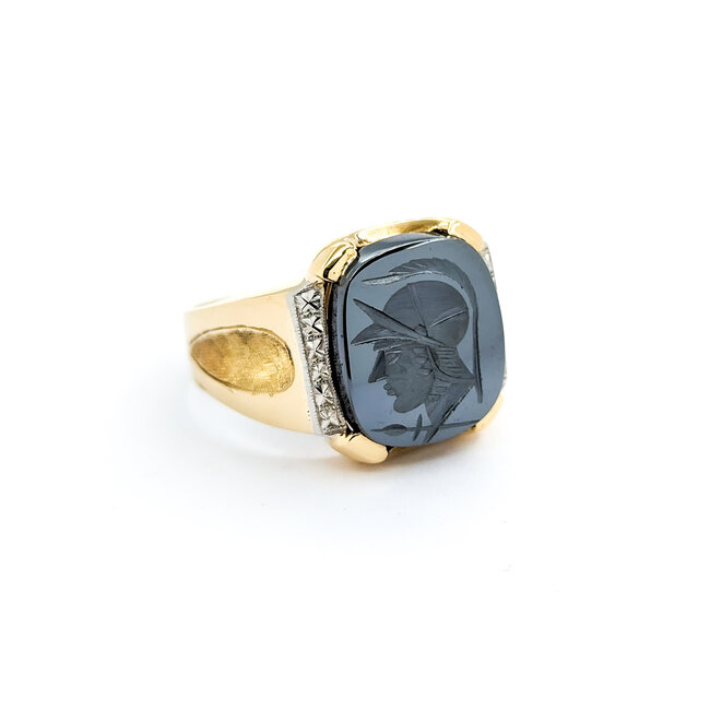 Ring Carved Hematite 10ky sz11 224060213