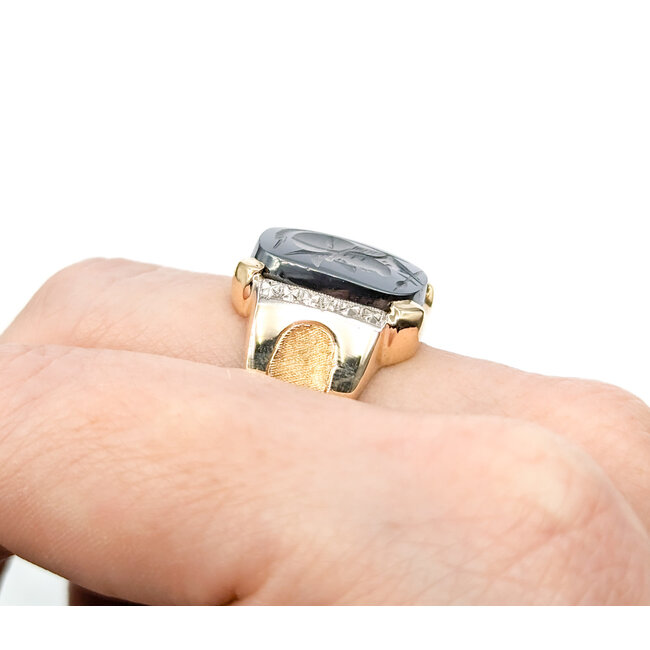 Ring Carved Hematite 10ky sz11 224060213