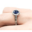 Ring 1.32ctw Princess & Round Diamonds 1.42ct Sapphire Platinum sz7 11mm 124060220