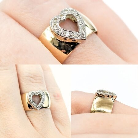 Ring Heart .15ctw Round Diamonds 14ky  Size 6.25 10mm 224070001