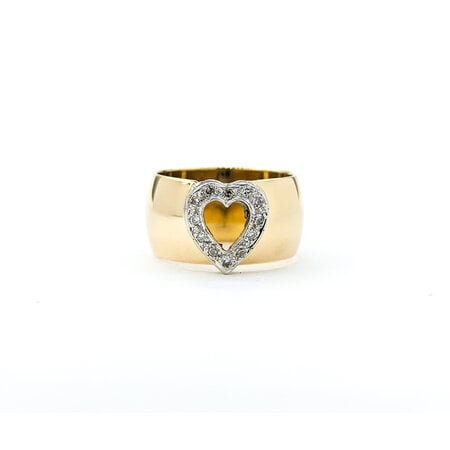 Ring Heart .15ctw Round Diamonds 14ky  Size 6.25 10mm 224070001