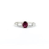  Ring .12ctw Baguettes Diamonds .39ct Ruby 14kw sz7 3mm 124060174