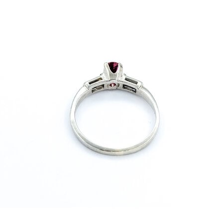 Ring .12ctw Baguettes Diamonds .39ct Ruby 14kw sz7 3mm 124060174