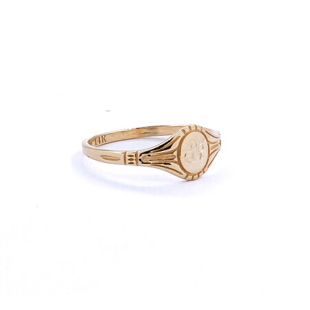 Ring Baby Monogram "R" Catbird 14ky sz2.5 224060754