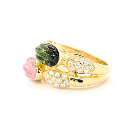 Ring Cabochon 0.8ctw Round Diamonds 4Ctw Tourmaline 18ky sz6.5 224070165