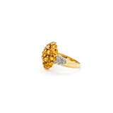  Ring Floral 0.1ctw Round Diamonds 6.5ctw Orange Sapphire 14ky sz8 224070160