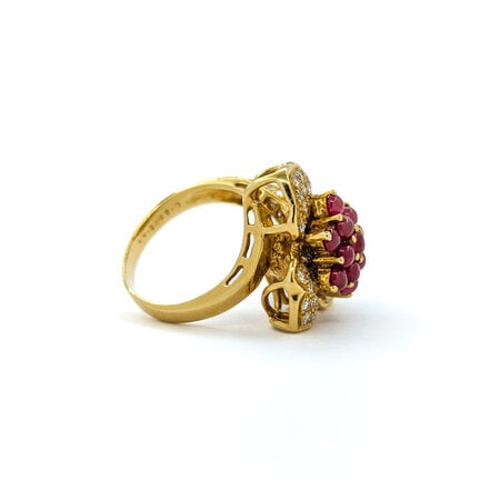 Ring Cabochon 0.52ctw Round Diamonds 2.04ctw Ruby 18ky sz6.5 224070169