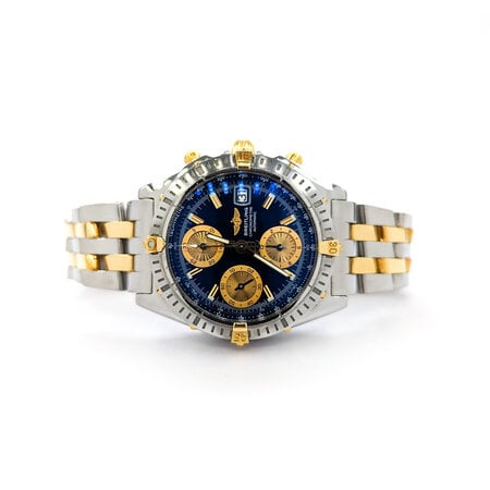 Watch Breitling Chronomat B13352 Blue Dial 39mm Stainless/18ky 8" Watch Only 224076001