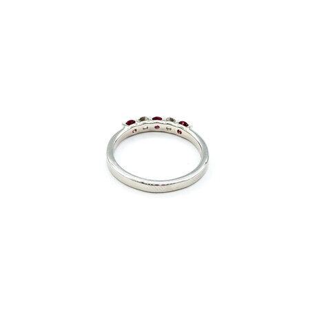 Ring Shared Prong .19ctctw Round Diamonds .34ctw Rubies 14kw sz7 124060239