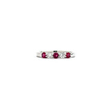  Ring Shared Prong .19ctctw Round Diamonds .34ctw Rubies 14kw sz7 124060239