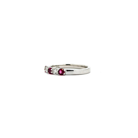 Ring Shared Prong .19ctctw Round Diamonds .34ctw Rubies 14kw sz7 124060239