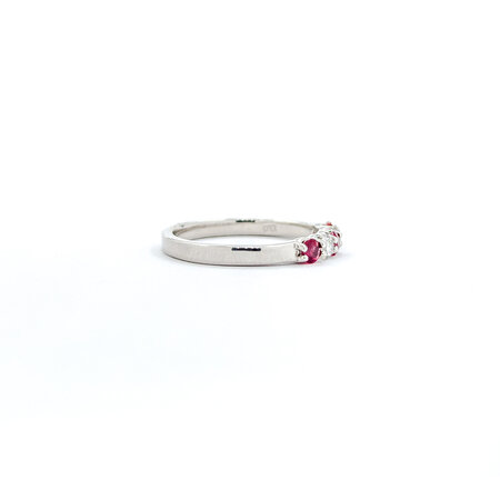 Ring Shared Prong .19ctctw Round Diamonds .34ctw Rubies 14kw sz7 124060239