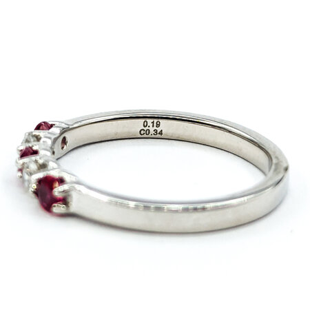 Ring Shared Prong .19ctctw Round Diamonds .34ctw Rubies 14kw sz7 124060239