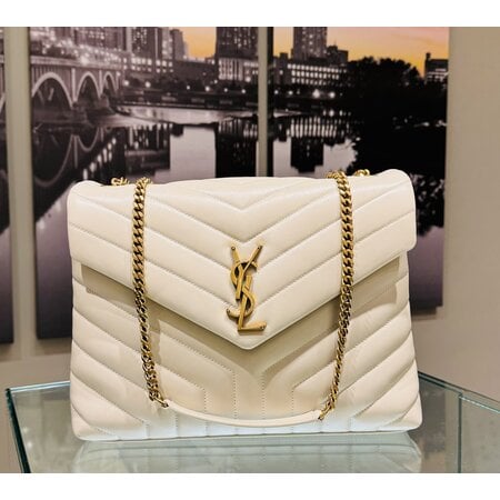 Handbag YSL LouLou Blanc Medium Quilted Leather 224075001