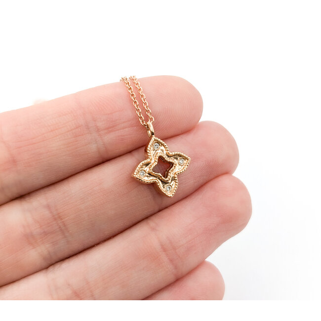 Necklace Star Diamond Fashion .06ctw Round Diamonds 14kr 16"" 1mm 124062003