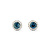 Earrings .28ctw Round Diamonds Stud 1.63ctw Montana Sapphire 8mm 14kw 124044189