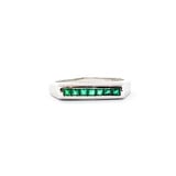  Ring Channel Set .21ctw Square Emerald 18kw sz6.5 224070155