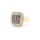  Ring Square .50ctw Round Diamonds Pave 14ky sz6 224070008