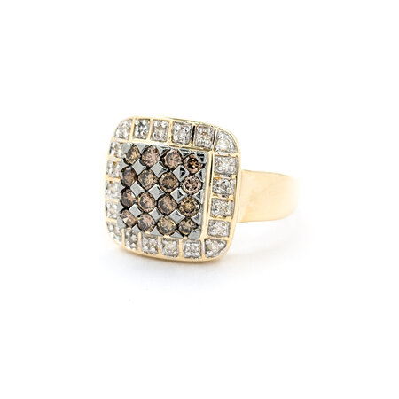 Ring Square .50ctw Round Diamonds Pave 14ky sz6 224070008