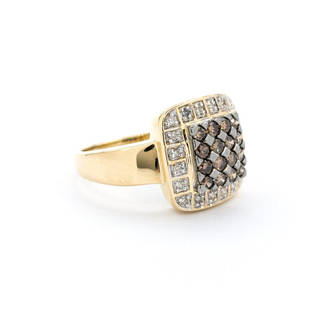 Ring Square .50ctw Round Diamonds Pave 14ky sz6 224070008