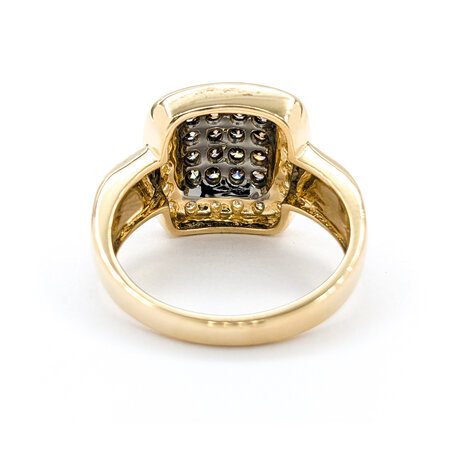 Ring Square .50ctw Round Diamonds Pave 14ky sz6 224070008