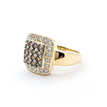 Ring Square .50ctw Round Diamonds Pave 14ky sz6 224070008