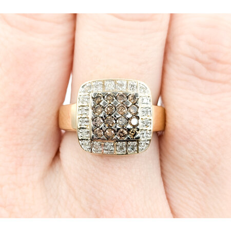 Ring Square .50ctw Round Diamonds Pave 14ky sz6 224070008