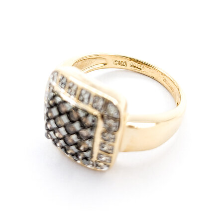 Ring Square .50ctw Round Diamonds Pave 14ky sz6 224070008