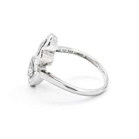 Ring Double Heart .33ctw Round/Baguette Diamonds 14kw sz6 224070006