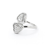  Ring Double Heart .33ctw Round/Baguette Diamonds 14kw sz6 224070006