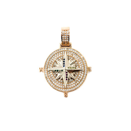 Pendant CZ Compass 1.5x1.15" 18kr " 124071503