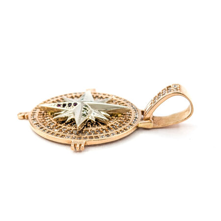 Pendant CZ Compass 1.5x1.15" 18kr " 124071503